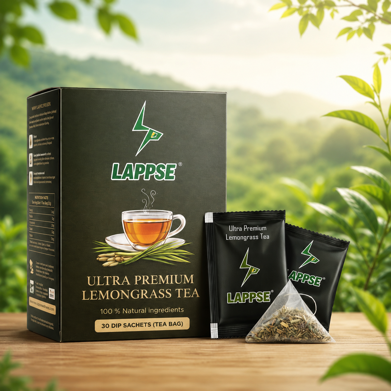 LAPPSE Ultra Premium Lemongrass Tea herbal wellness drink